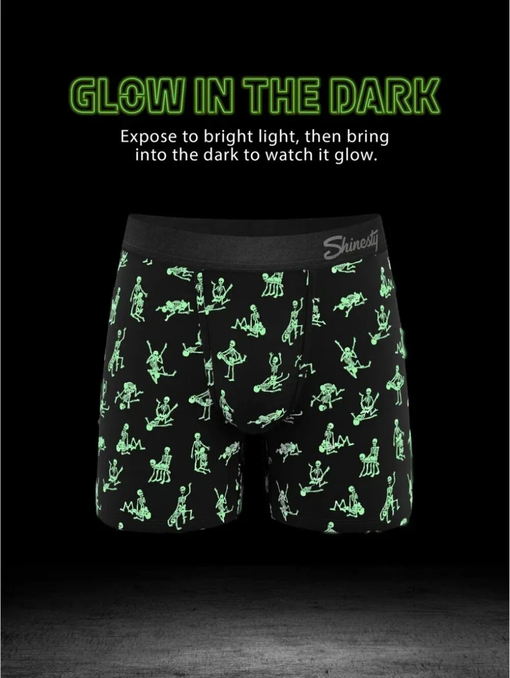 The Bare Back Bones Glow in the Dark Skeletons Long Leg Ball Hammock Pouch W Fly